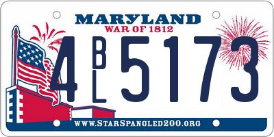 MD license plate 4BL5173
