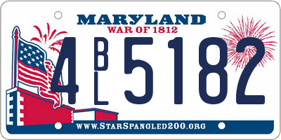 MD license plate 4BL5182