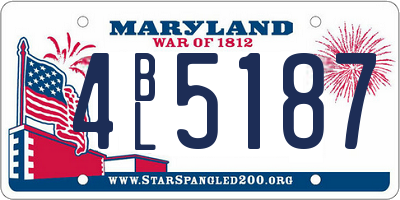 MD license plate 4BL5187