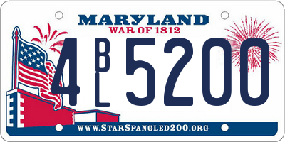 MD license plate 4BL5200