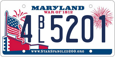 MD license plate 4BL5201