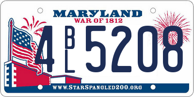 MD license plate 4BL5208