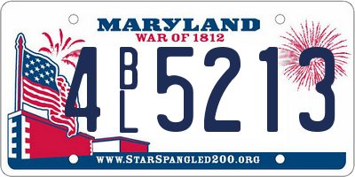 MD license plate 4BL5213