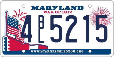 MD license plate 4BL5215