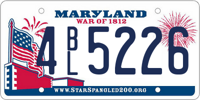 MD license plate 4BL5226