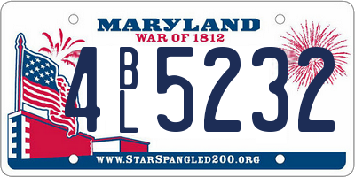 MD license plate 4BL5232