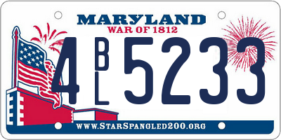 MD license plate 4BL5233