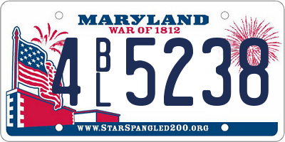 MD license plate 4BL5238