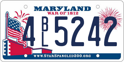 MD license plate 4BL5242