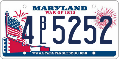MD license plate 4BL5252
