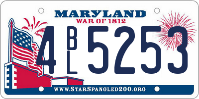 MD license plate 4BL5253