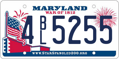 MD license plate 4BL5255