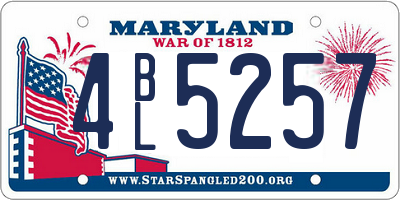MD license plate 4BL5257