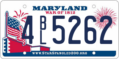MD license plate 4BL5262