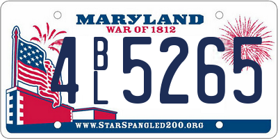 MD license plate 4BL5265