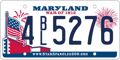 MD license plate 4BL5276
