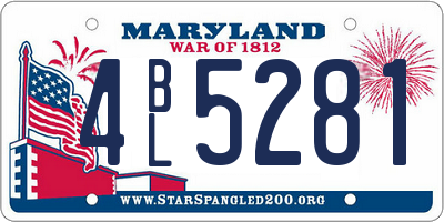 MD license plate 4BL5281