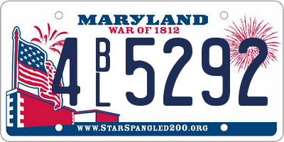 MD license plate 4BL5292