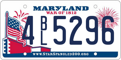 MD license plate 4BL5296