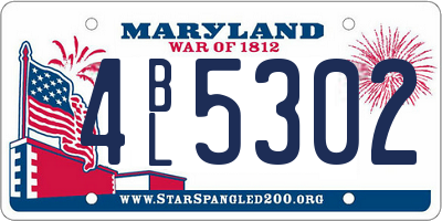 MD license plate 4BL5302