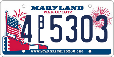MD license plate 4BL5303