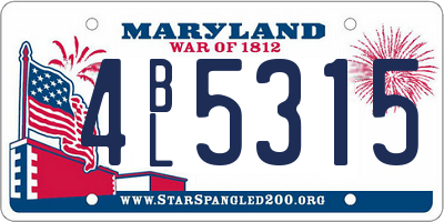MD license plate 4BL5315