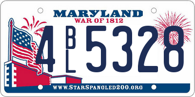 MD license plate 4BL5328
