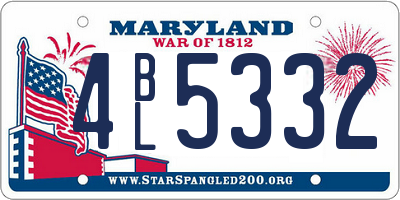 MD license plate 4BL5332