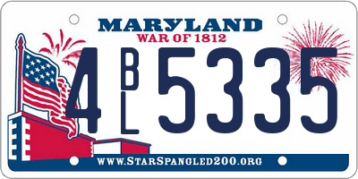 MD license plate 4BL5335