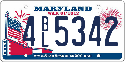 MD license plate 4BL5342