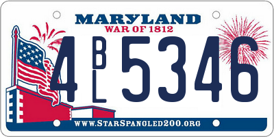 MD license plate 4BL5346