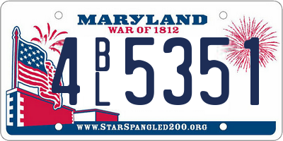 MD license plate 4BL5351