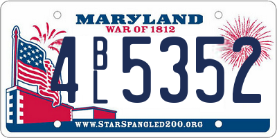 MD license plate 4BL5352