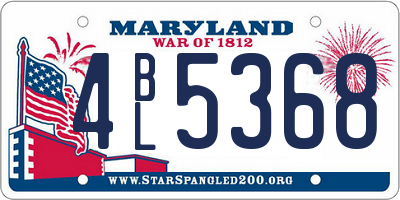 MD license plate 4BL5368