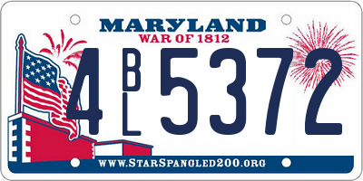 MD license plate 4BL5372