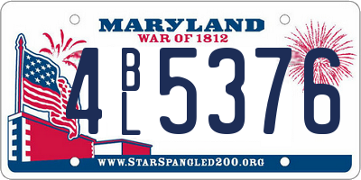 MD license plate 4BL5376