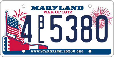 MD license plate 4BL5380