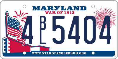 MD license plate 4BL5404