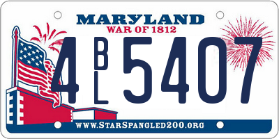 MD license plate 4BL5407