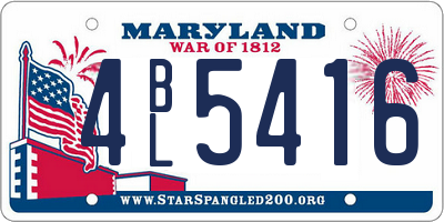 MD license plate 4BL5416