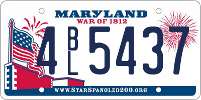 MD license plate 4BL5437
