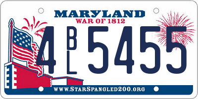 MD license plate 4BL5455