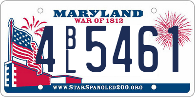 MD license plate 4BL5461