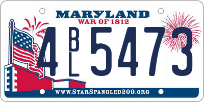 MD license plate 4BL5473