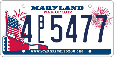 MD license plate 4BL5477
