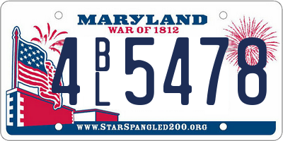 MD license plate 4BL5478