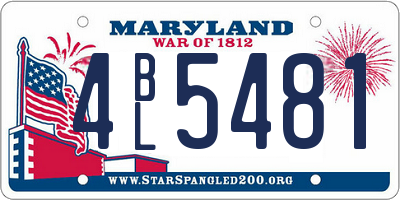 MD license plate 4BL5481