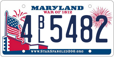 MD license plate 4BL5482