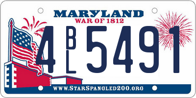 MD license plate 4BL5491
