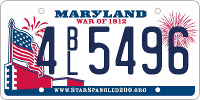 MD license plate 4BL5496